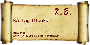 Kállay Blanka névjegykártya